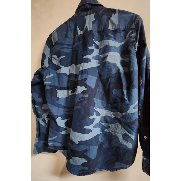 Abercrombie & Fitch  Small Blue Camouflage Long Sleeve Collared Shirt - Picture 6 of 6